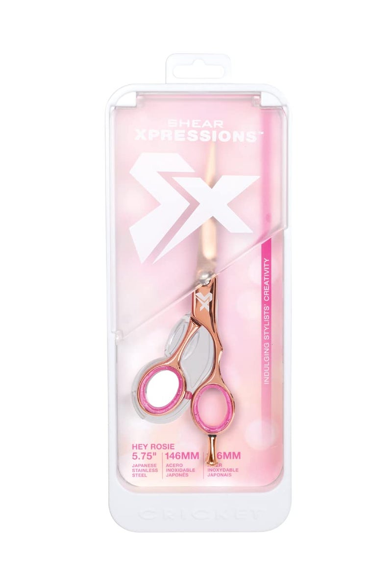 Cricket Shear Xpressions 5.75" Professional Hair Cutting Scissors - Barber Scissors, Japanese Stainless Steel, Comfort Silencer, Ideal for Stylists and Home Use, Hey Rosie - Rose Gold - Image 3
